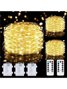 Fairy String Lights Battery Operated 3 Pack Indoor Outdoor Twinkle LED Lights